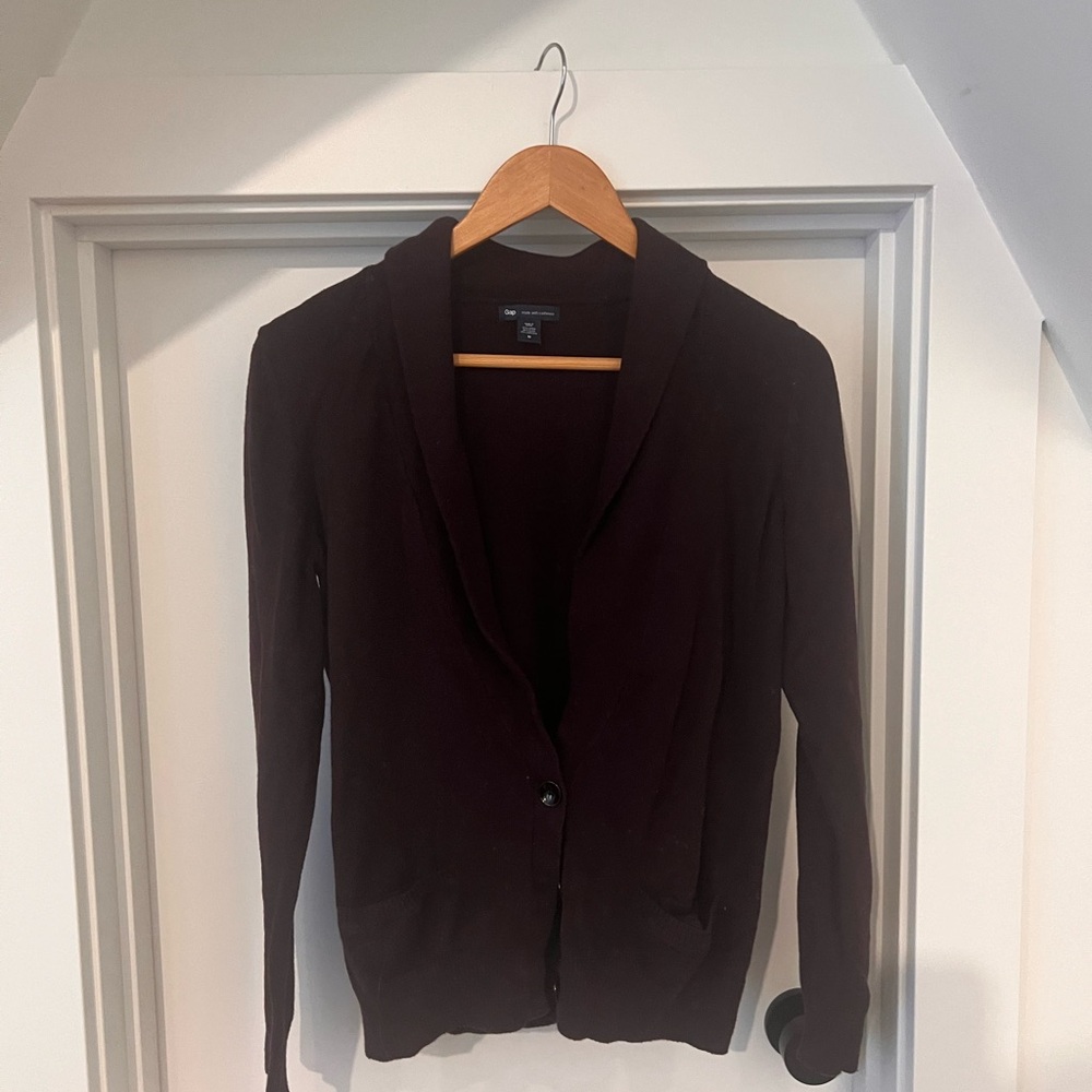 GAP Shawl Collar Deep Purple Cardigan Sweater
